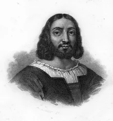 Portret van Raphael (Raffaello Sanzio) (1483 - 1520), gravure van de 19e eeuw