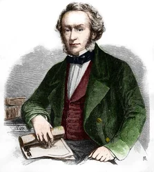 Portret van Richard Cobden. Britse econoom en politicus (1804 -1865). Gravure uit 1866.