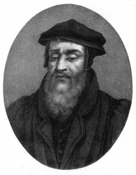 Portret van Robert I Estienne (1498 - 1559) humanist, uitgever en drukker