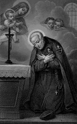 Portret van Sint Paulus van het Kruis. Gravure 19e eeuw