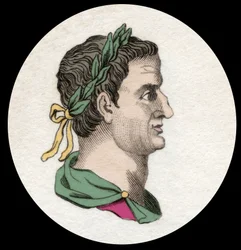 Portret van Servius Sulpicius Galba (3 v.Chr.-69 n.Chr.), Romeinse keizer. Gravure uit de 19e eeuw