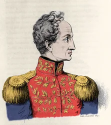 Portret van Simon Bolivar (1783-1830), generaal en Zuid-Amerikaanse staatsman