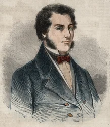 Portret van Sir James Brooke, bekend als de Rajah van Sarawak (1803-1868) Britse avonturier eerste witte rajah van Sarawak. Gravure in 
