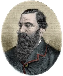 Portret van Sir Samuel Baker (1821-1893) (gravure uit 