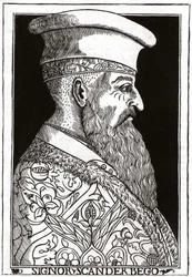 Portret van Skanderbeg (1403 - 1468), Albanese krijgsheer