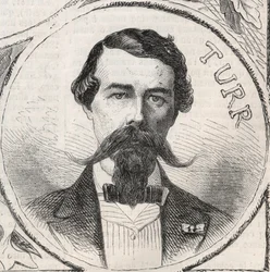 Portret van Stefan Istvan Turr (1824-1908), Hongaarse generaal - Gravure in 