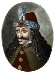 Portret van Vlad Tepes III de Spietser of Dracula (1431-1476), die Bram Stoker inspireerde tot het personage Dracula, een roman geschreven in 1897