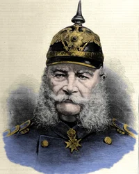 Portret van Willem I (1797-1888), koning van Pruisen en keizer van Duitsland. Gravure uit het einde van de 19e eeuw.