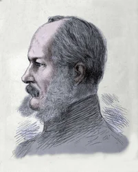 Portret van Willem I (1797-1888), koning van Pruisen en keizer van Duitsland. Gravure uit het einde van de 19e eeuw.