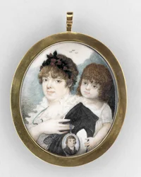 Portret van een moeder en kind, c.1810-20
