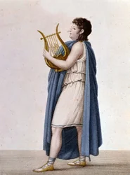 Portret van de Franse tenor Adolphe Nourrit (1802 - 1839) in de rol van Orpheus in het werk van Christof Gluck met dezelfde naam.