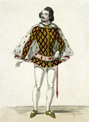 Portret van de Franse tenor Gilbert-Louis Duprez (1806 - 1896) in de rol van Fernando, in de derde akte van 