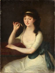 Portret van de Genuese aristocraat Luigia Pallavicini (1772-1841) Markiezin en muze van dichters Anoniem schilderij. 19e eeuw. Genua, Galleria d
