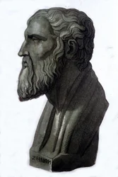 Portret van de Griekse filosoof Zenon van Elea (495 v.Chr. - 430 v.Chr.).