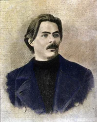Portret van de Russische schrijver Maxim Gorki (Gorkij) (1868 - 1936).