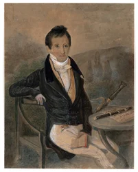 Portret van de fluitspeler Jean-Louis Tulou (1786-1865)