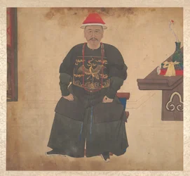 Portretten van leden van een familie, midden 19e eeuw (album van negentien bladen; inkt en kleur op zijde)