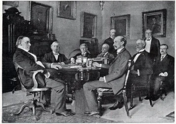 President McKinley en zijn kabinet in het Witte Huis