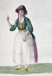 Quaker vrouw - tekening, begin 19e eeuw