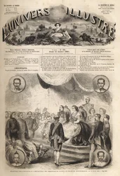 Ontvangst van Siamese ambassadeurs door keizer Napoleon III en keizerin Eugenie in het Paleis van Fontainebleau, 27 juni 1861 - 