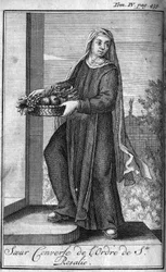 Religieuze orde. Zusters converseren van de Orde van Sint Rosalia in Palermo op Sicilië in de 17e eeuw. In 