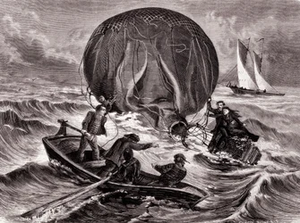 Redding van de Habs-bal, gemonteerd door de heer en mevrouw Durouf. Schipbreuk geleden aan de kust van Engeland op 1 september