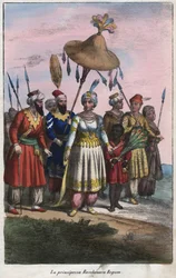 Roshanara Begum (1617-1671) - Keizerlijke prinses van het Mughal-rijk - gravure uit 