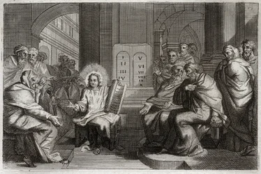 Royaumont Bijbel, Nieuwe Testament: Jezus in de tempel tussen de doktoren.