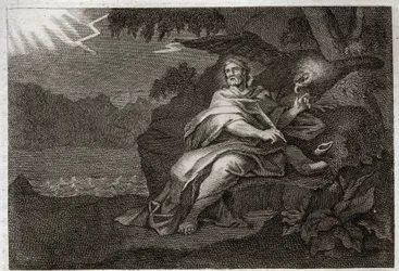 Bijbel van Royaumont, Nieuwe Testament: De evangelist Sint Jan met de adelaar. Illustratie uit 1811.