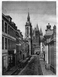 Rue Saint Martin (Abbaye Saint Martin) in Tournay (Doornik) in België in 1882