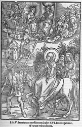 Saint Brigitte van Zweden (Santa Brigitta di Svezia) (Brigida, Bridget, Brigite) (1303-1373). Weduwe, oprichter van de Orde van de Heilige Verlosser. Gravure in 