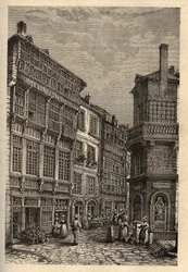 Saint Malo (Saint-Malo) huis van Duguay Trouin (René Dugay-Trouin) - gravure in 