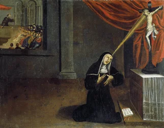 Sint Rita ontvangt stigmata