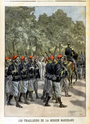 Senegalese Tirailleurs van de Mission Marchand in Parijs - in 