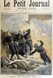 Sergeant Bauchat stierf tijdens brandbestrijding na de explosie van rue de Reuilly. Illustratie van 