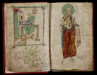 St. Johannes en de Heilige Geest die inspiratie geeft aan St. Gregorius: graduale 6B 59