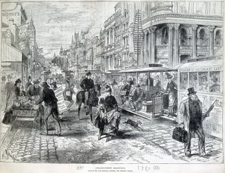 Straatscènes, Collins Street in Melbourne in 1889