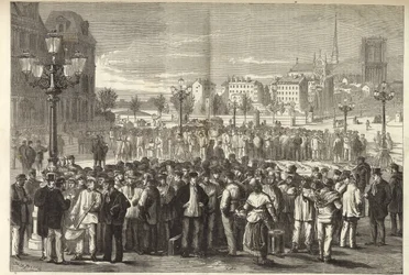 De jaarmarkt van Mâcon op de Place de l