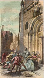 De Namuroise opstand in 1256. Gravure uit 1868 in 