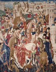 Wandtapijt met afbeelding van Tarquinius Priscus, ca. 1475