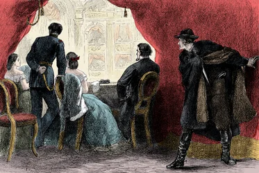 De moord op Abraham Lincoln door John Wilkes Booth in Ford