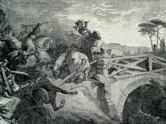 De Slag bij Garigliano tussen Fransen en Spanjaarden tijdens de Derde Italiaanse Oorlog, 29 december 1503: Gonzalo Fernandez De Cordoba genaamd El Gran Capitan
