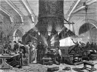 De Doge van Venetië bezoekt de glasfabrieken van Murano - in 