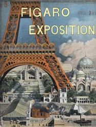 De Eiffeltoren op de Wereldtentoonstelling van 1889 in Parijs. Omslag van het Figaro supplement van 15 augustus