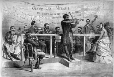 De zigeuners, een orkest van Hongaarse muzikanten op de Wereldtentoonstelling van 1867.