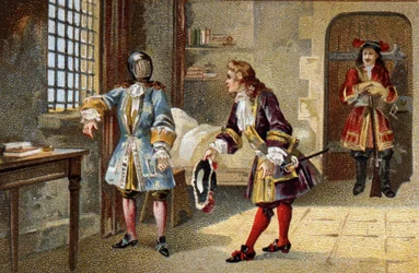 De man met het ijzeren masker, een interne staatsgevangene van 1679 tot 1703 in het fort van het eiland Sainte Marguerite.