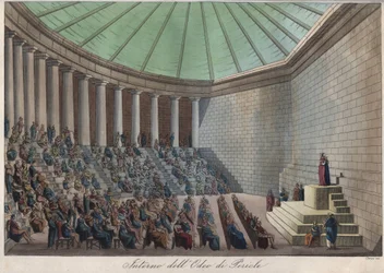 Het Odeon van Athene of Odeon van Perikles in Athene - gravure uit 