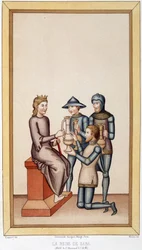 De koningin van Sheba - in "Sumptuaire kunsten, geschiedenis van kostuum en meubilair"