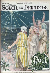 De ster van Bethlehem. Gravure in 