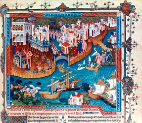 De Venetiaanse ontdekkingsreiziger Marco Polo verliet de stad Venetië met zijn vader en oom in 1271: hij ging naar het Verre Oosten en nam de Zijderoute